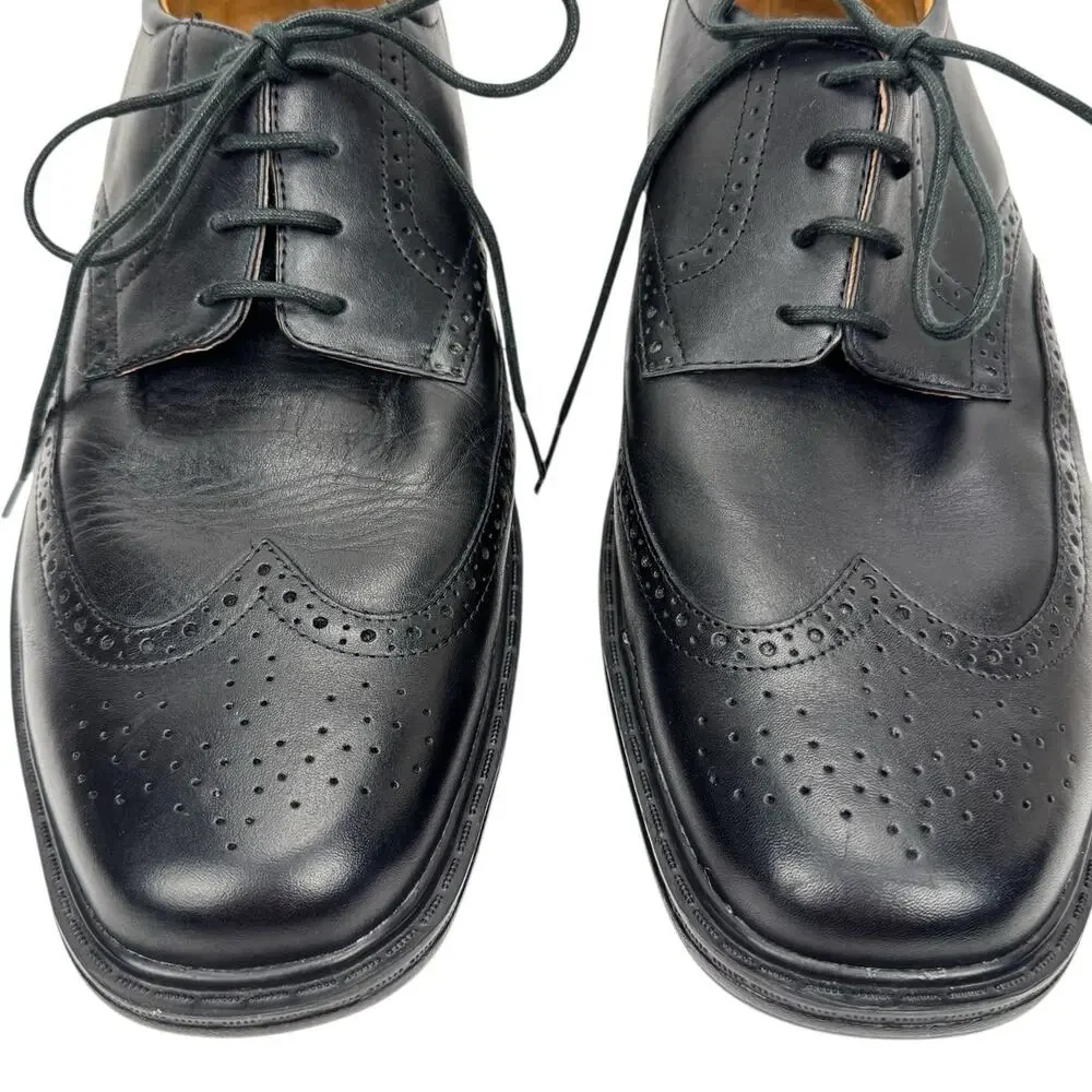 Dr. Comfort Wing Black Leather Oxford Lace Up Dress Shoes Sz 12W Comfort Classic